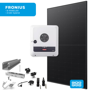 Solcellepakke Fronius 8 Paneler Tegl All Black (3,8 kWp)