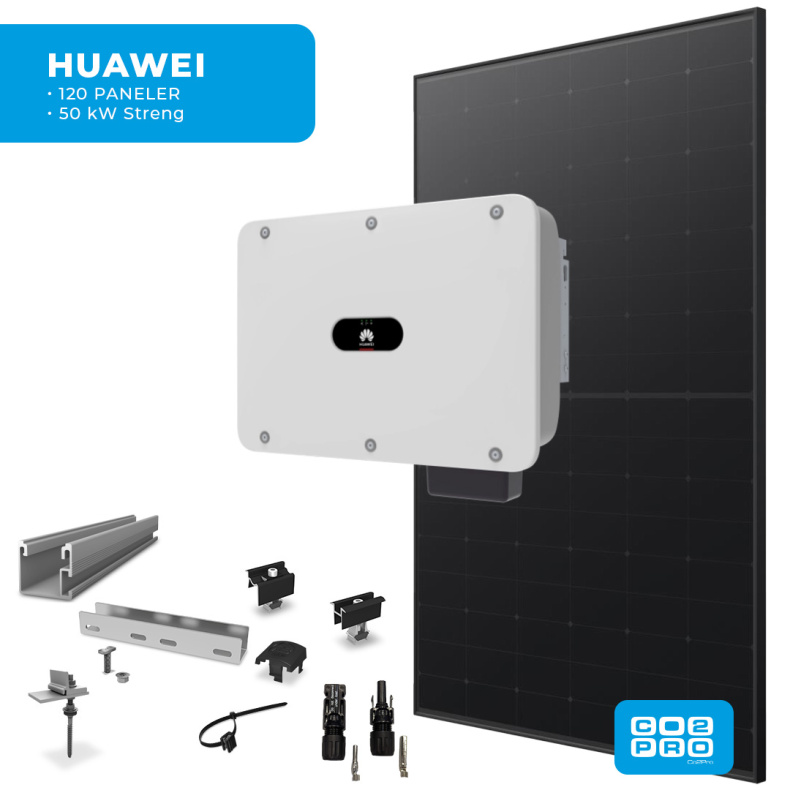Solcellepakke Huawei 120 Paneler Eternit All Black (57 kWp)