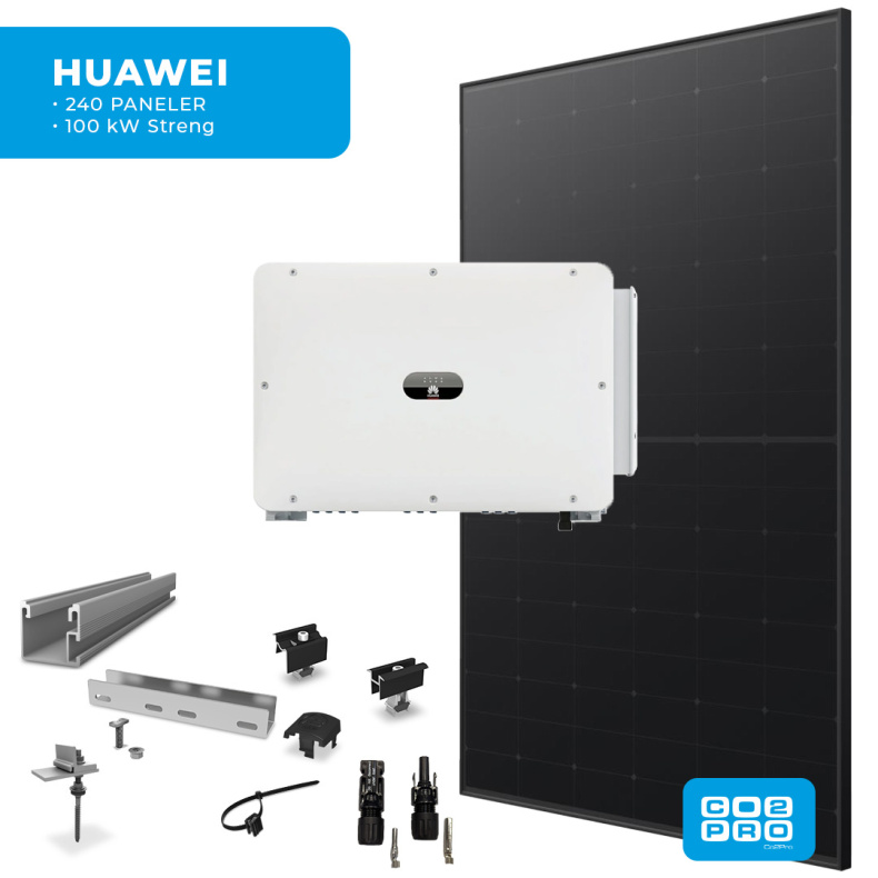 Solcellepakke Huawei 240 Paneler Eternit All Black (114 kWp)