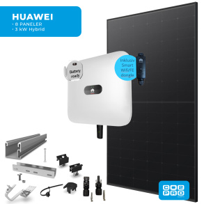 Solcellepakke Huawei 8 Paneler Eternit All Black (3,8 kWp)