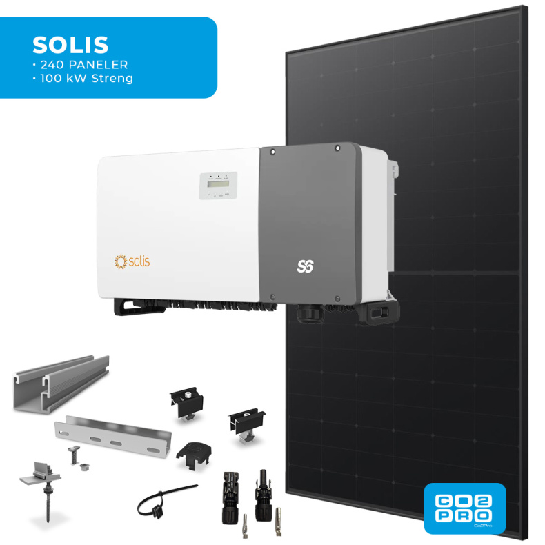 Solcellepakke Solis 240 Paneler Eternit All Black (114 kWp)