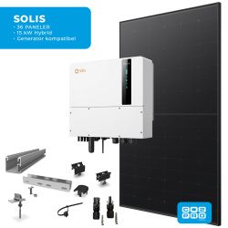 Solcellepakke Solis 36 Paneler Eternit All Black (17,1 kWp)