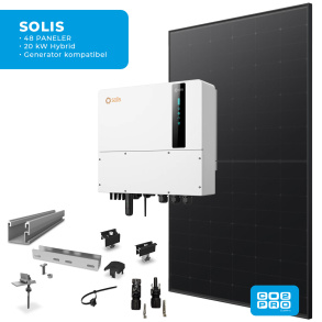Solcellepakke Solis 48 Paneler Eternit All Black (22,8 kWp)