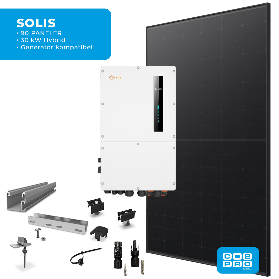 Solcellepakke Solis 90 Paneler Eternit All Black (42,75 kWp)
