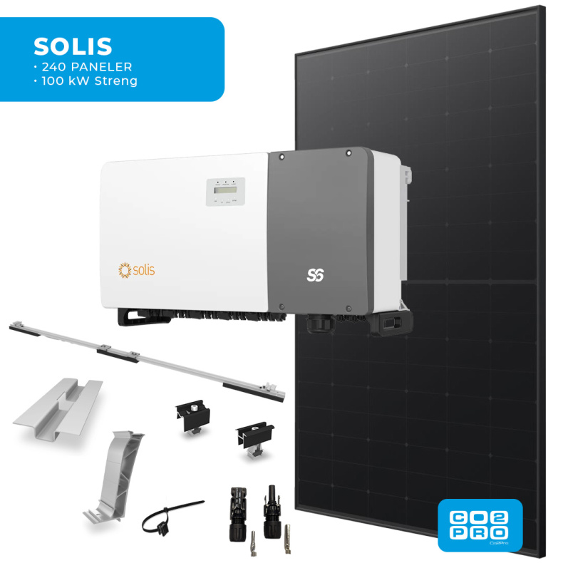Solcellepakke Solis 240 Paneler TP0 All Black (114 kWp)