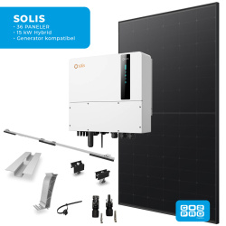 Solcellepakke Solis 36 Paneler TP0 All Black (17,1 kWp)