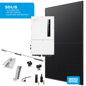 Solcellepakke Solis 72 Paneler TP0 All Black (34,2 kWp)