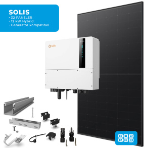 Solcellepakke Solis 32 Paneler Tegl All Black (15,2 kWp)