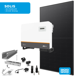 Solcellepakke Solis 60 Paneler Tegl All Black (28,5 kWp)