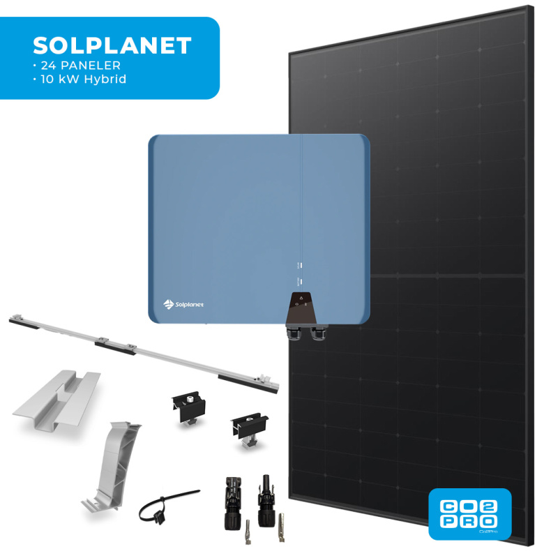 Solcellepakke Solplanet 24 Paneler TP0 All Black (11,4 kWp)