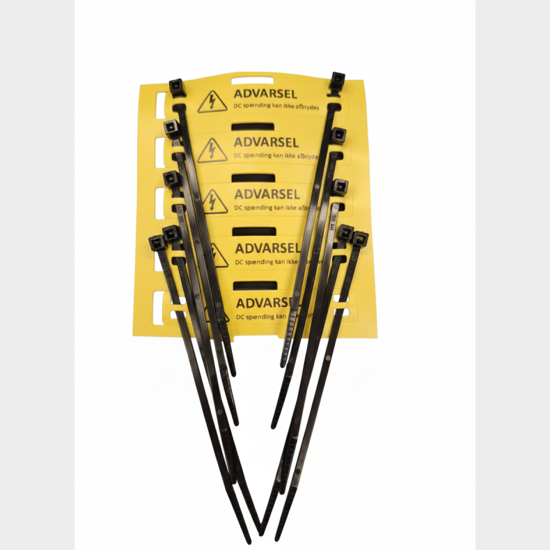 Advarselsskilt DC-sp�ndinger - 105 x 149 mm 3mm plastplade