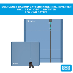 Solplanet backup batteripakke inkl. inverter 8 kW 3 faset + 7,68 kWh HV batteri