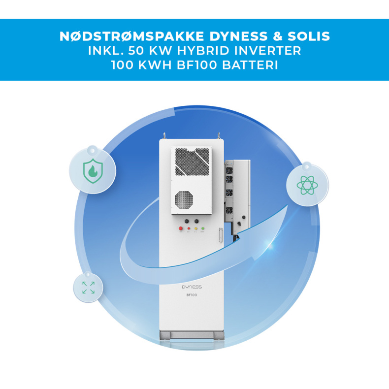 Dyness n�dstr�mspakke inkl. 50 kW Solis inverter + 100 kWh batteri