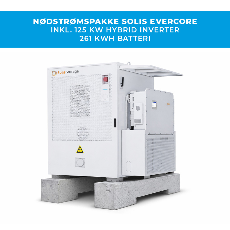Solis n�dstr�mspakke inkl. 125 kW inverter + 261 kWh batteri