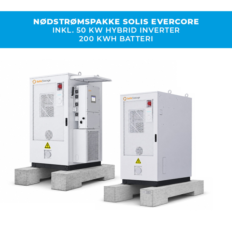 Solis n�dkraftpaket inkl. 50 kW v�xelriktare + 200 kWh batteri