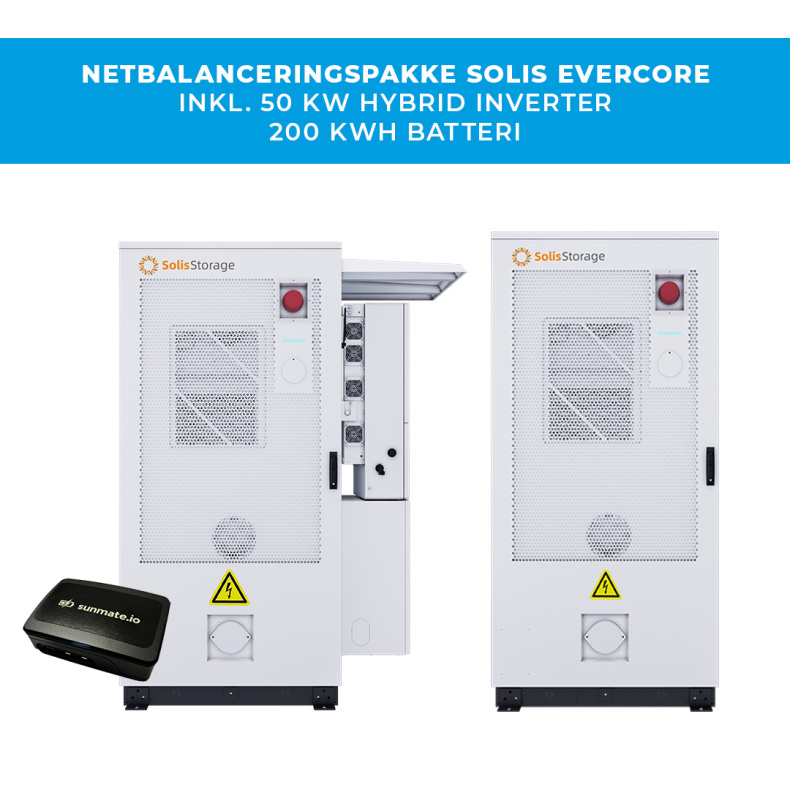 Solis n�tbalanseringspaket - 50 kW v�xelriktare + 200 kWh batteri