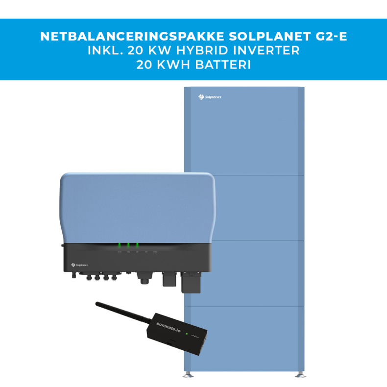 Solplanet n�tbalanseringspaket - 20 kW v�xelriktare + 20 kWh batteri