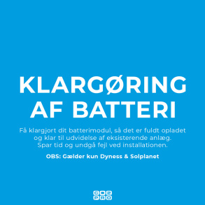Klargring af batteri - Solplanet/Dyness Pr. Modul (vedr. udvidelse af eksisterinde anlg)