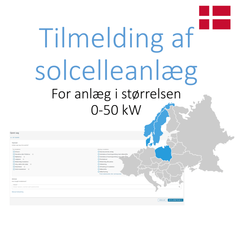 Tilmelding af anlg til forsyningsselskab 0-50kwp KRVER FULDMAGT ekskl. gebyr fra forsyn.selskab 