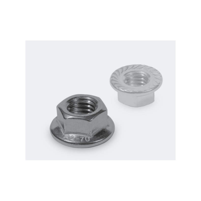 K2 Hexagon Flange nut with serration M8