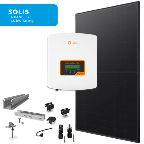 Energirammepakke Solis 4 Paneler Eternit All Black
