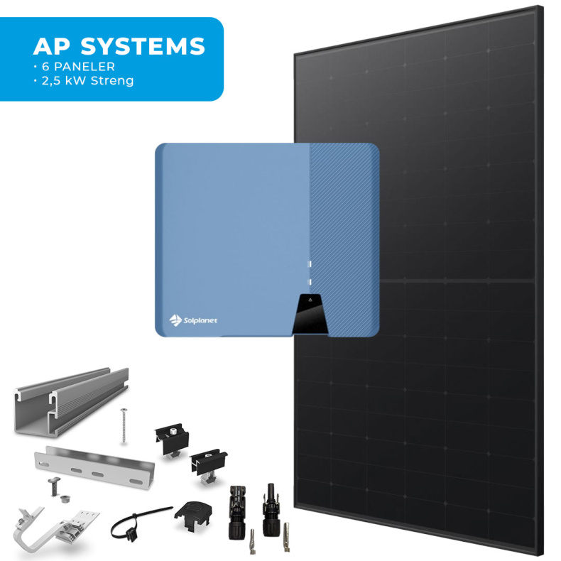 Energirammepakke Solplanet 6 Paneler Tegl All Black
