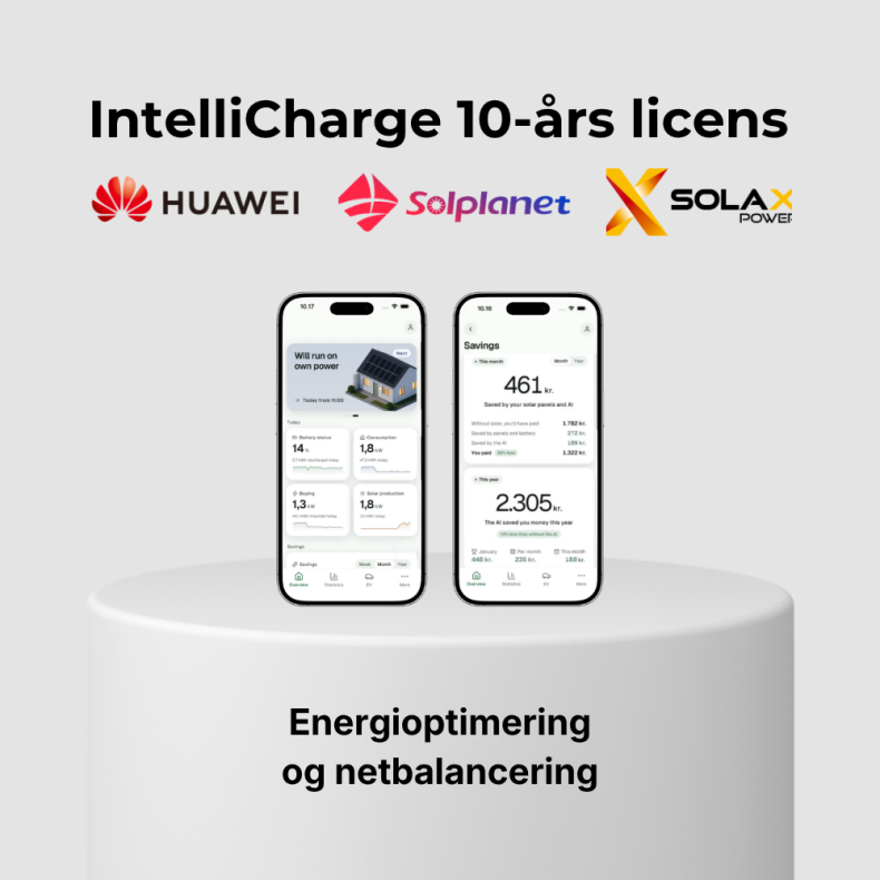 Intellicharge.Ai Abonnement 10 &aring;rs licens (Huawei, Solplanet & SolaX)